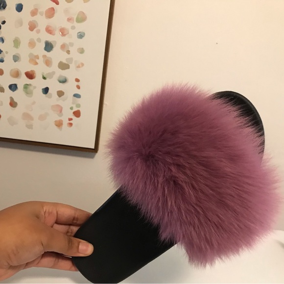 Real Fox Fur Slides Size 9 - Picture 9 of 9